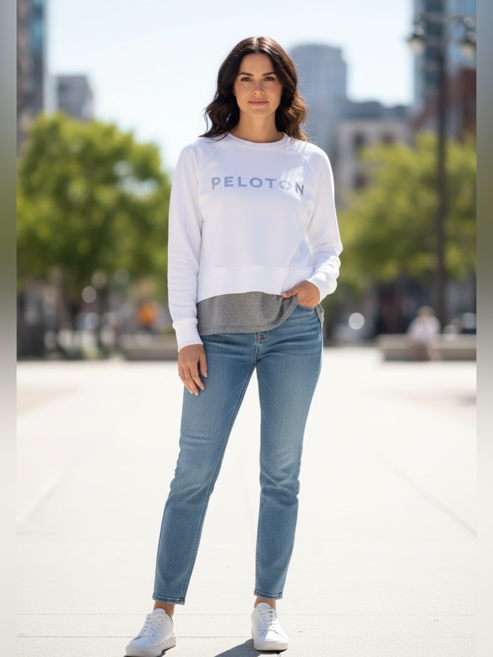 MONROW PELOTON LAYERED SWEATSHIRT